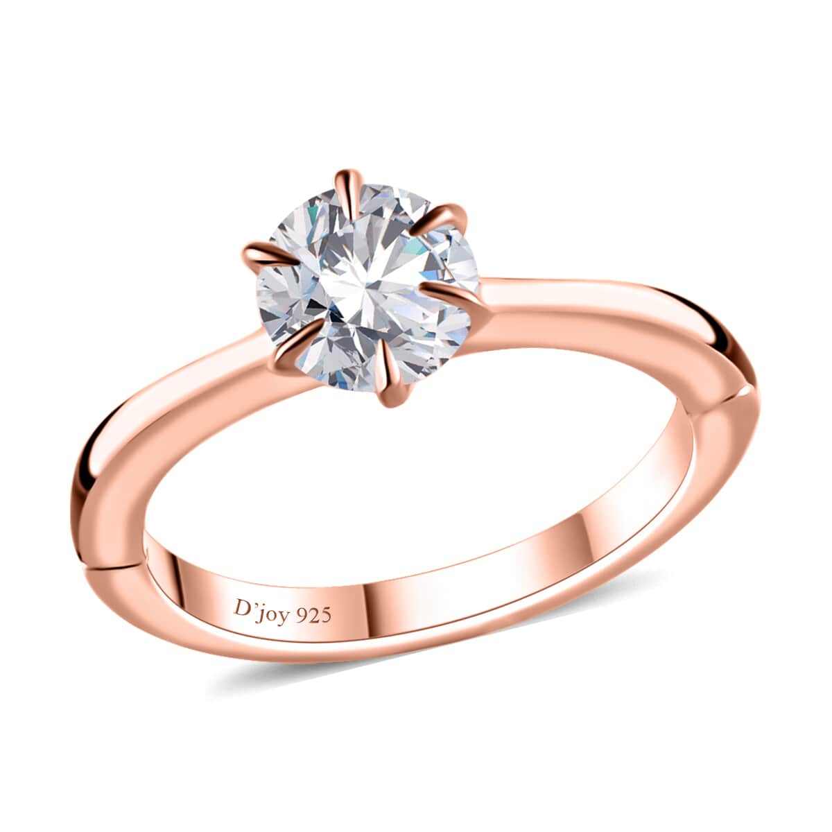 Moissanite Arthritis Ring in Vermeil Rose Gold Over Sterling Silver (Size 6.0) 0.90 ctw image number 0