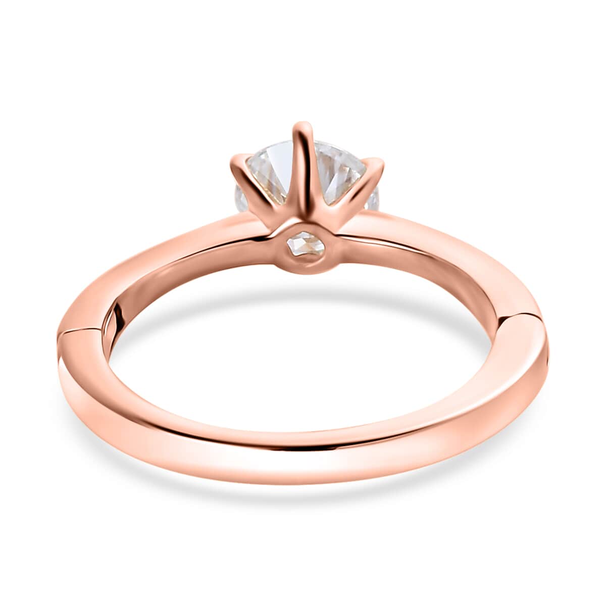 Moissanite Arthritis Ring in Vermeil Rose Gold Over Sterling Silver (Size 6.0) 0.90 ctw image number 4