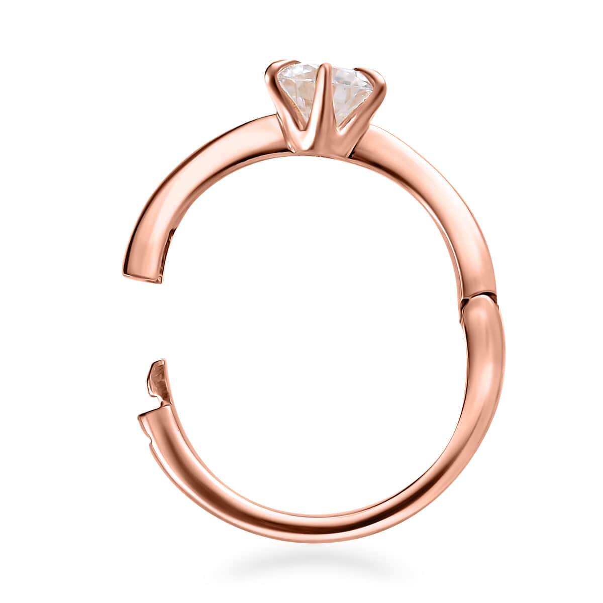 Moissanite Arthritis Ring in Vermeil Rose Gold Over Sterling Silver (Size 7.0) 0.90 ctw image number 5