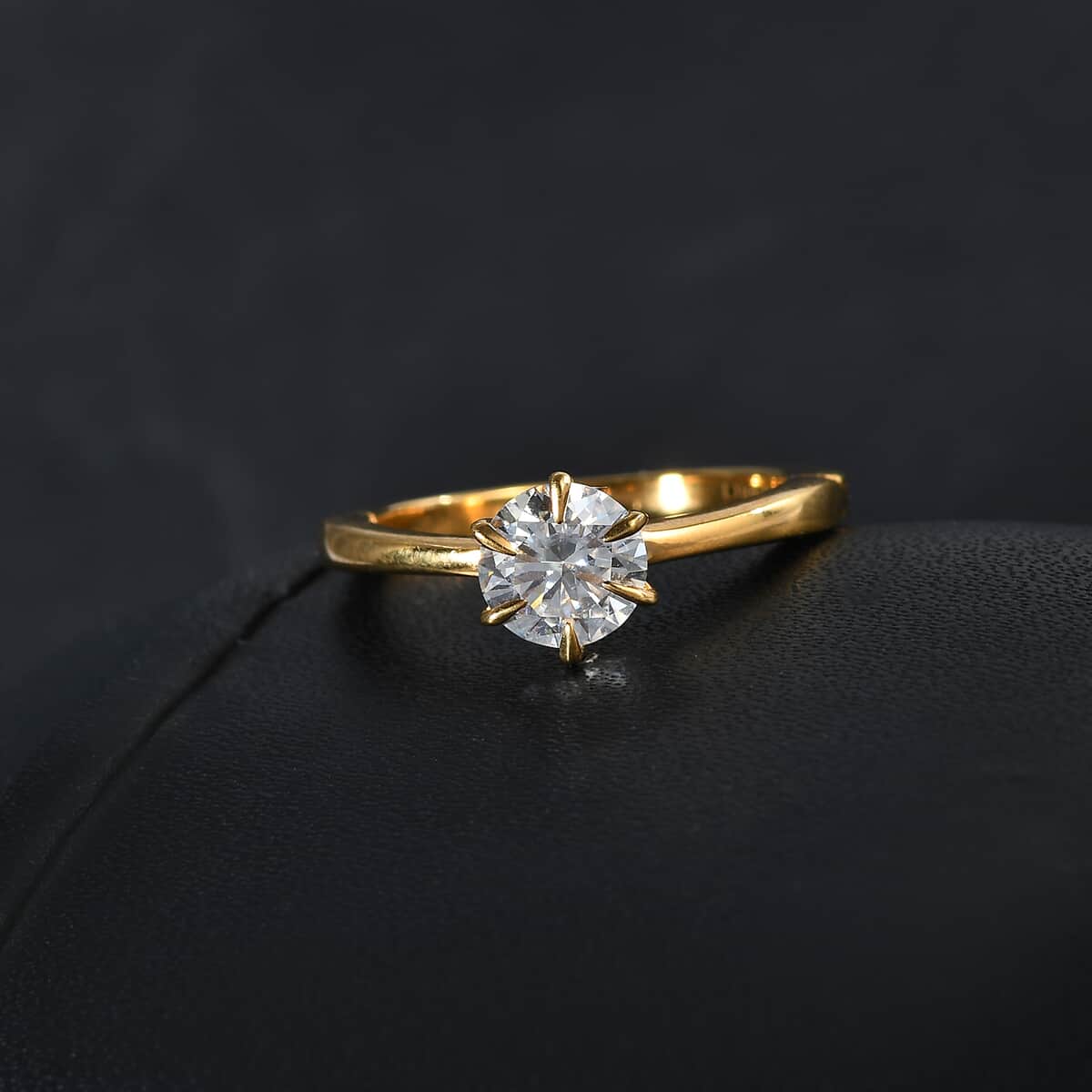 Moissanite Arthritis Ring in Vermeil Yellow Gold Over Sterling Silver (Size 7.0) 0.90 ctw image number 2