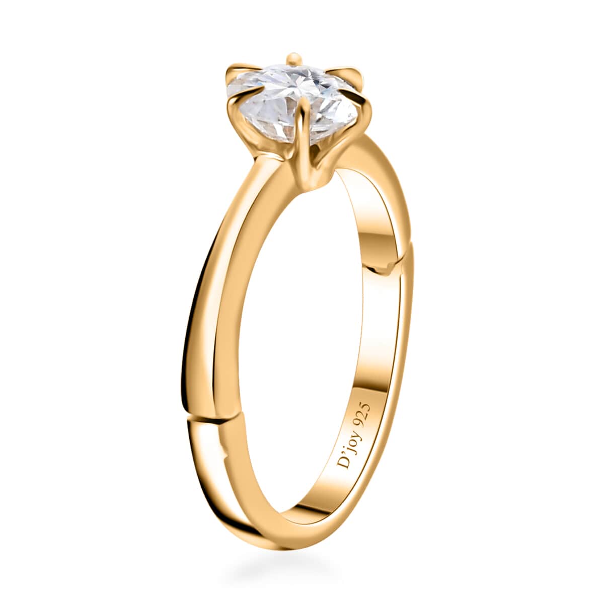 Moissanite Arthritis Ring in Vermeil Yellow Gold Over Sterling Silver (Size 8.0) 0.90 ctw image number 4