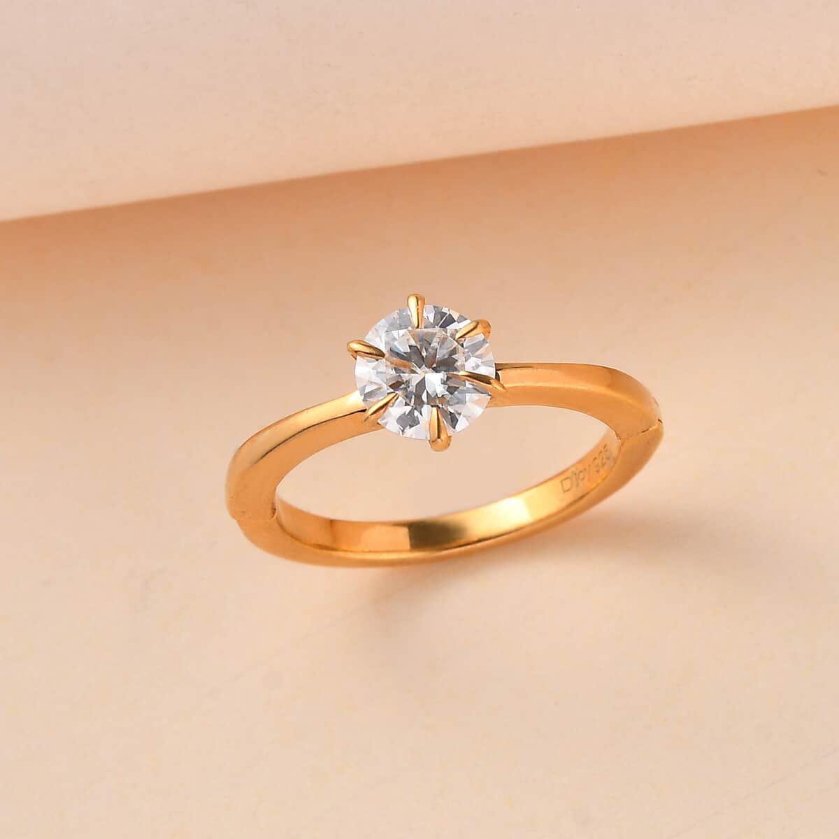 Moissanite Arthritis Ring in Vermeil Yellow Gold Over Sterling Silver (Size 9.0) 0.90 ctw image number 1