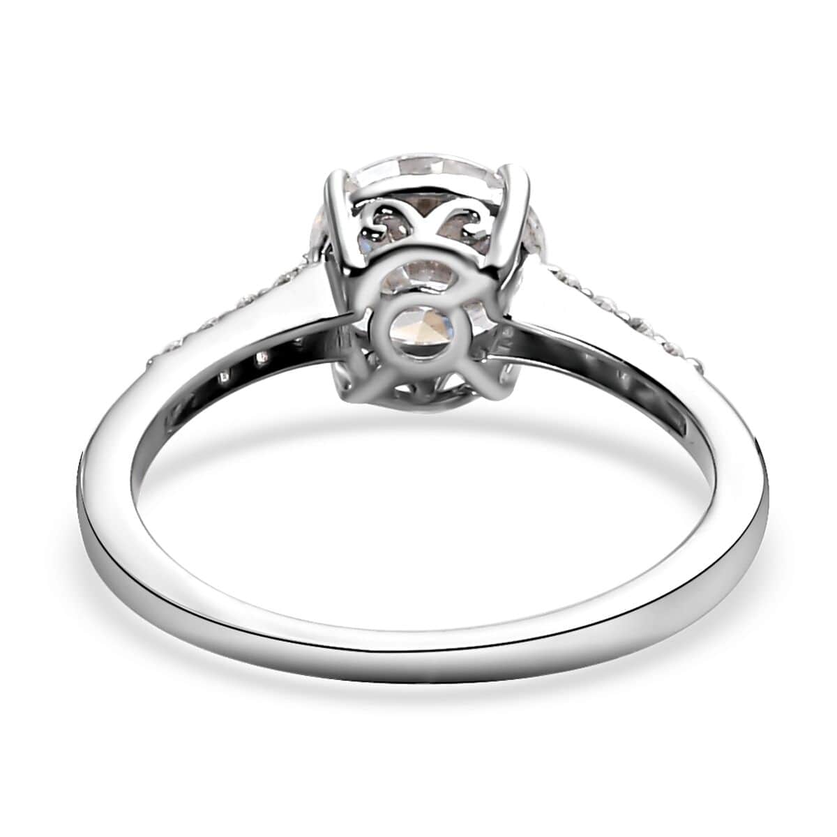 Moissanite Ring in Platinum Over Sterling Silver (Size 6.0) 1.25 ctw image number 4