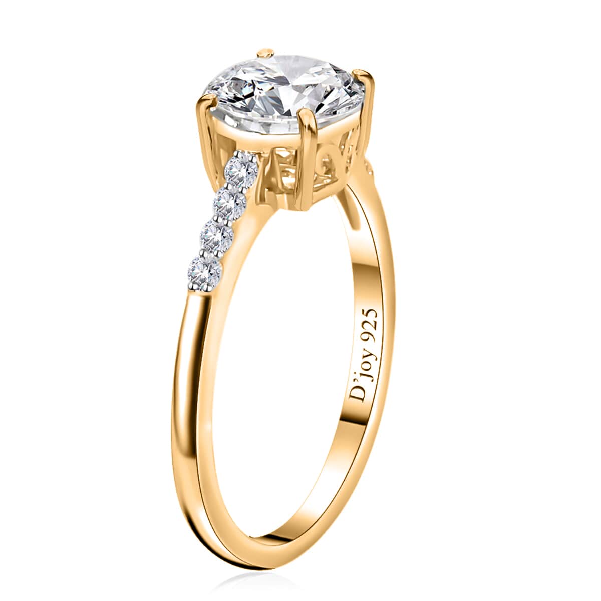 Moissanite Ring in Vermeil Yellow Gold Over Sterling Silver (Size 6.0) 1.25 ctw image number 4