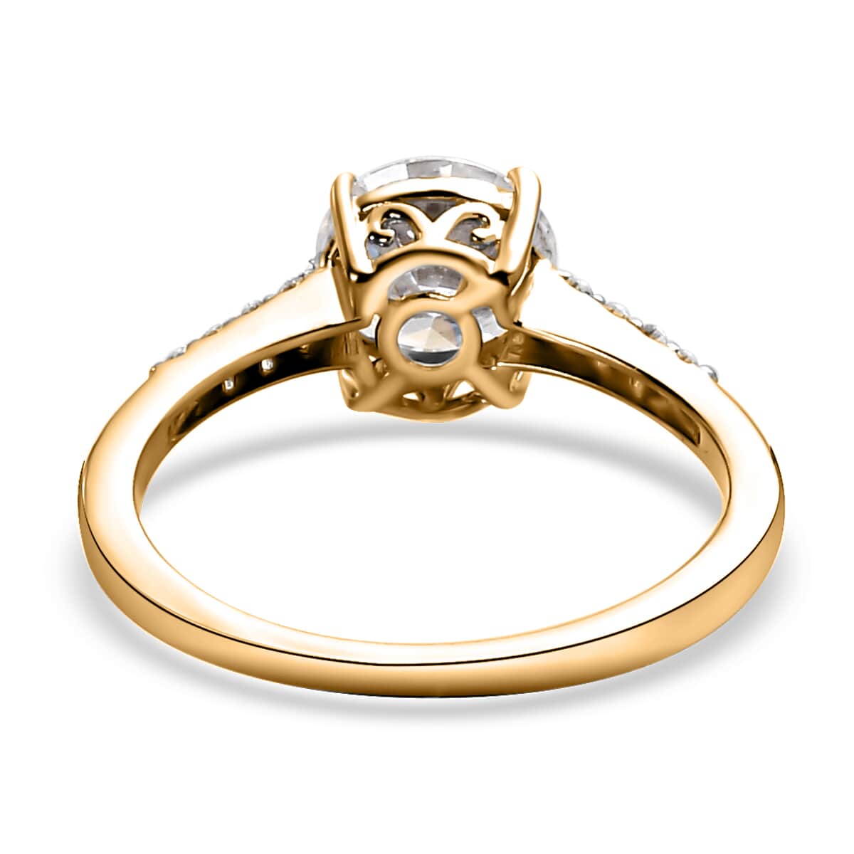 Moissanite Ring in Vermeil Yellow Gold Over Sterling Silver (Size 6.0) 1.25 ctw image number 5