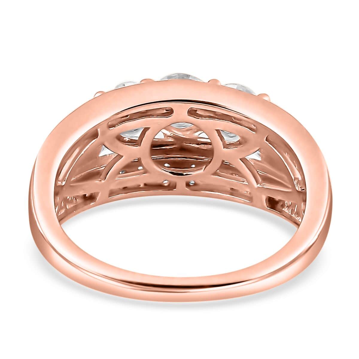 Moissanite Ring in Vermeil Rose Gold Over Sterling Silver (Size 7.0) 1.35 ctw image number 5