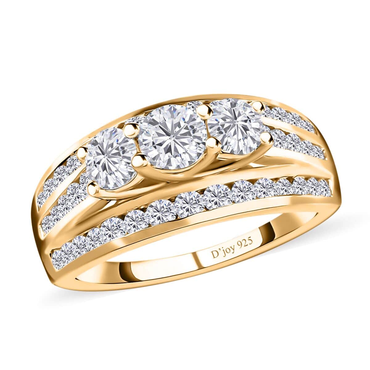 Moissanite Ring in Vermeil Yellow Gold Over Sterling Silver (Size 6.0) 1.35 ctw image number 0