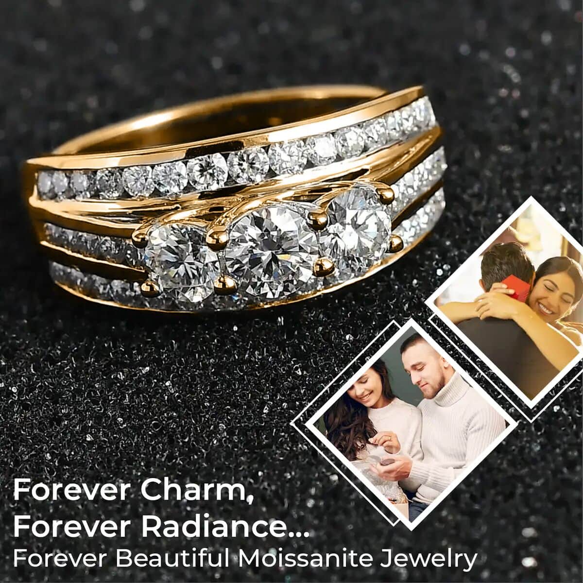 Moissanite Ring in Vermeil Yellow Gold Over Sterling Silver (Size 6.0) 1.35 ctw image number 1