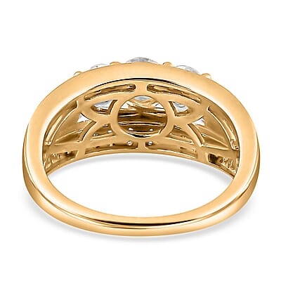D'Joy Moissanite 1.35 ctw Ring in Vermeil Yellow Gold Over Sterling Silver (Size 9.0)