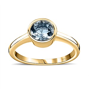 Mangoro Aquamarine 0.75 ctw Solitaire Ring in Vermeil Yellow Gold Over Sterling Silver (Size 6.0)