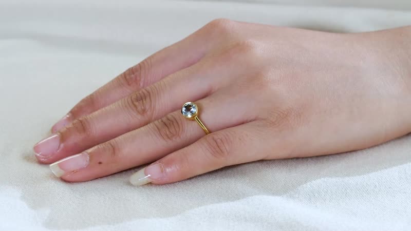 Mangoro Aquamarine Solitaire Ring in Vermeil YG Over Sterling Silver (Size 6.0) 0.75 ctw