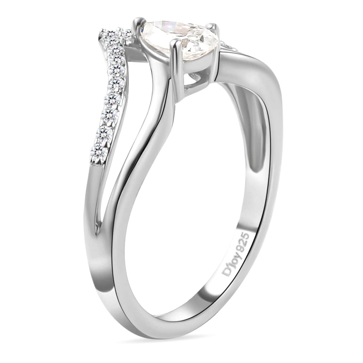 Mother’s Day Gift Moissanite Ring in Platinum Over Sterling Silver (Size 6.0) 0.50 ctw image number 4