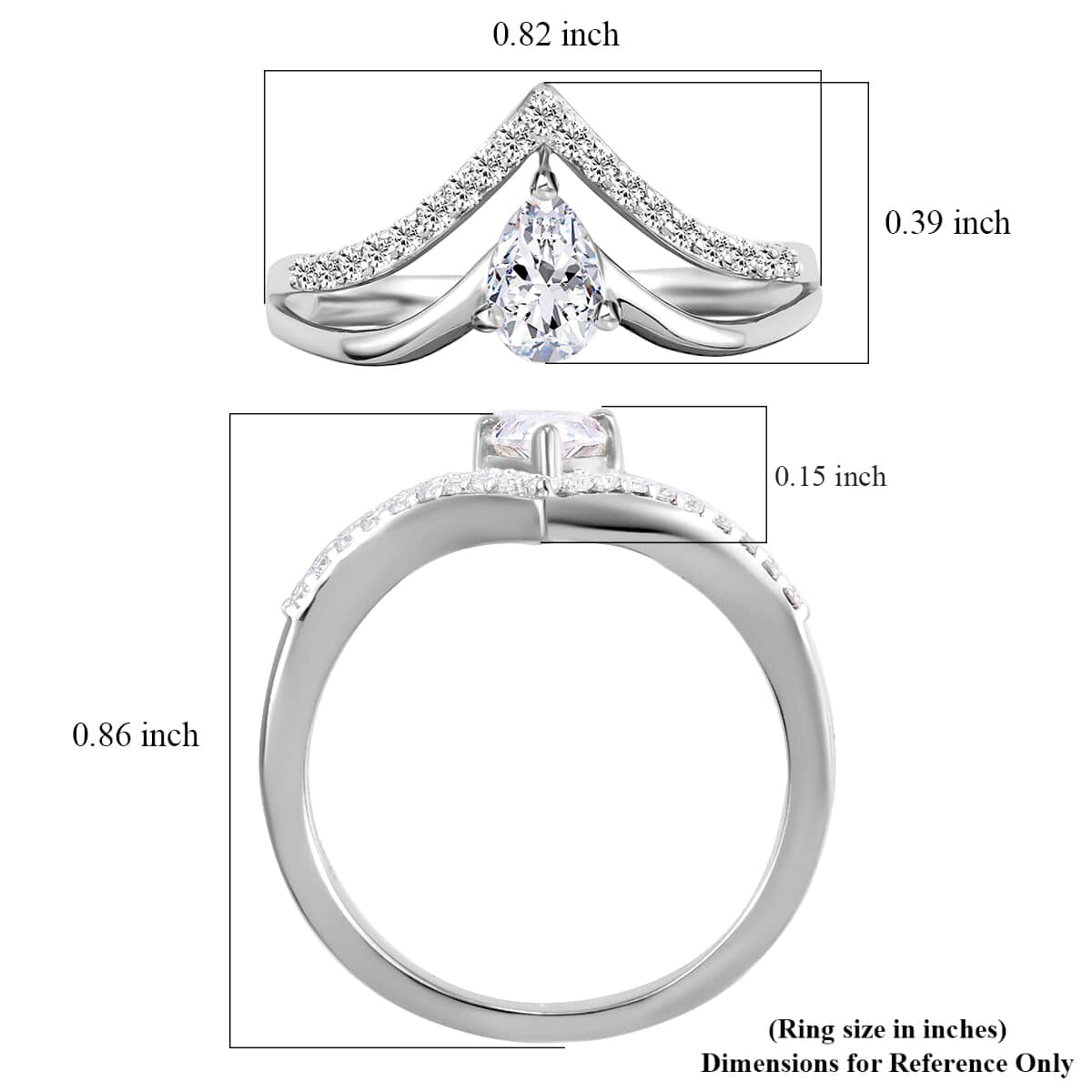 Mother’s Day Gift Moissanite Ring in Platinum Over Sterling Silver (Size 6.0) 0.50 ctw image number 6