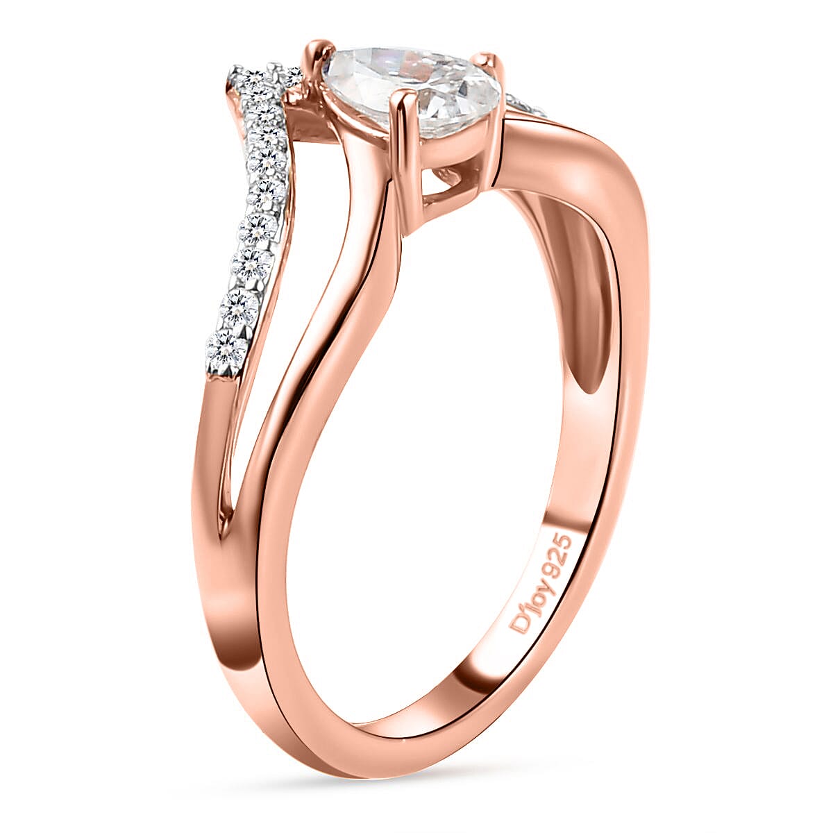 Moissanite Ring in Vermeil Rose Gold Over Sterling Silver (Size 8.0) 0.50 ctw image number 4