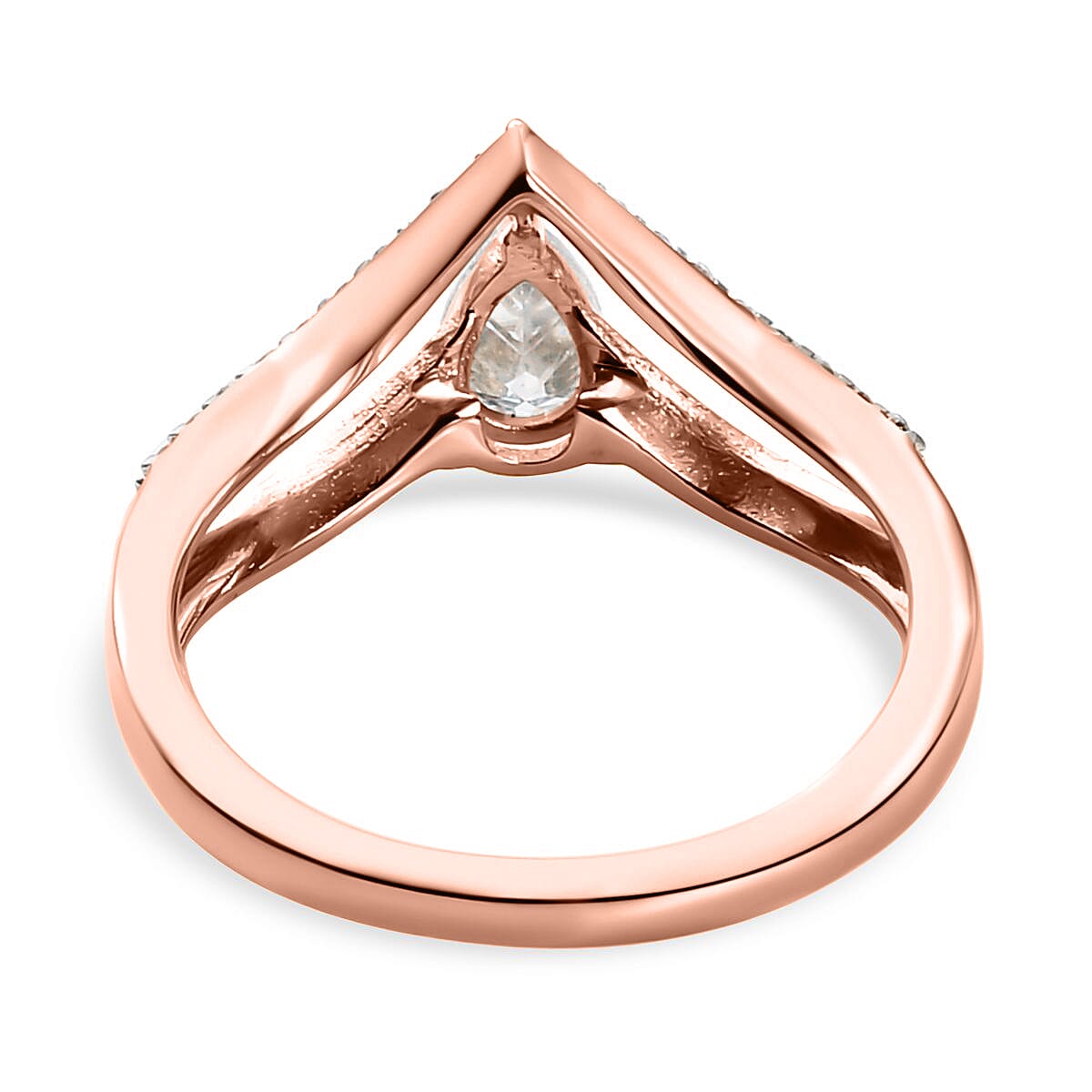 Moissanite Ring in Vermeil Rose Gold Over Sterling Silver (Size 8.0) 0.50 ctw image number 5