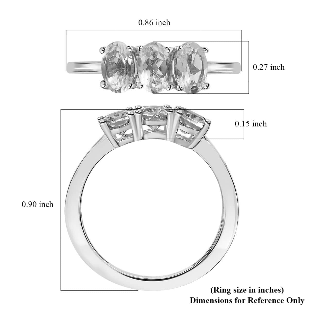 Brazilian Citrine 3 Stone Ring in Platinum Over Sterling Silver (Size 7.0) 1.25 ctw image number 5