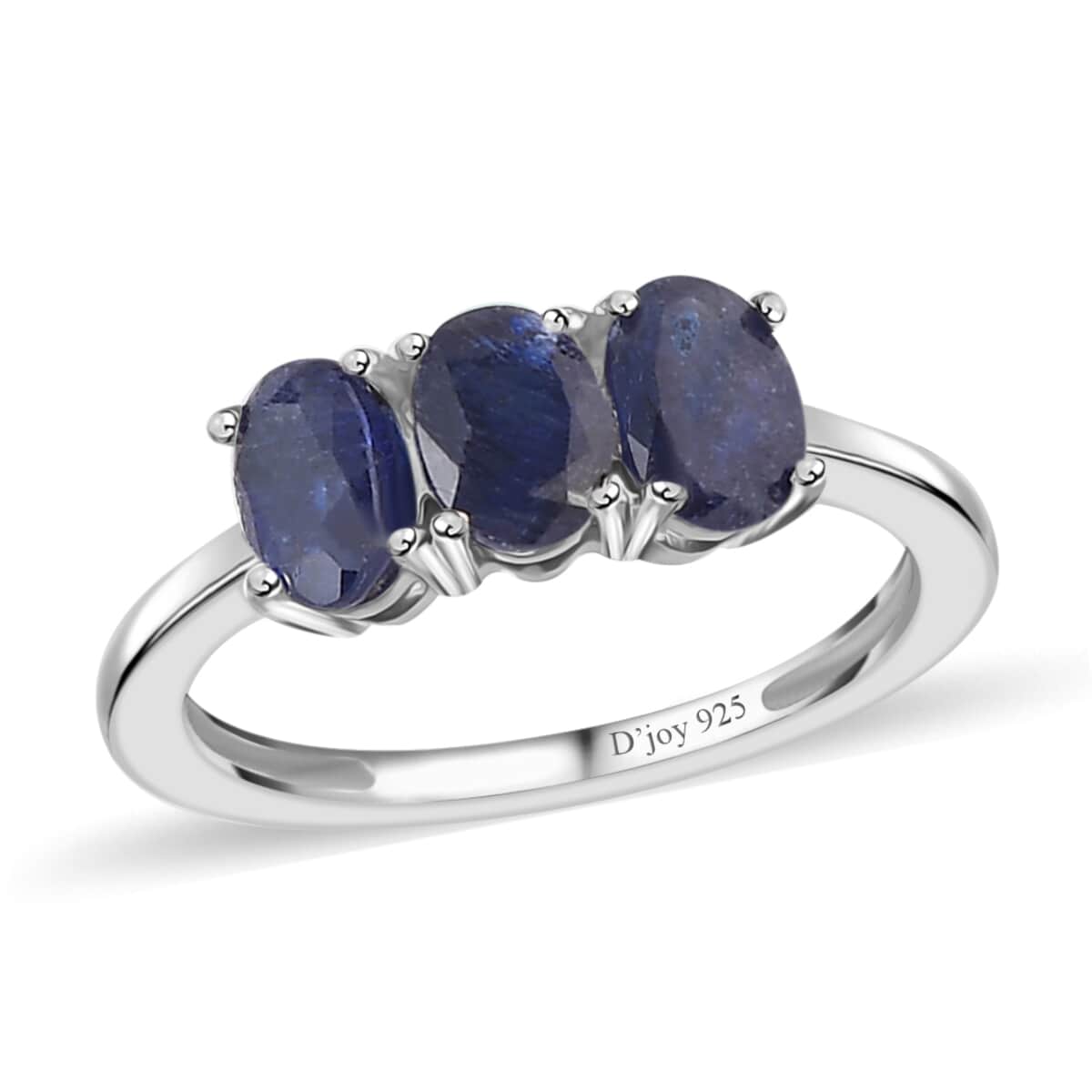 Masoala Sapphire (D) 3 Stone Ring in Platinum Over Sterling Silver (Size 5.0) 2.10 ctw image number 0