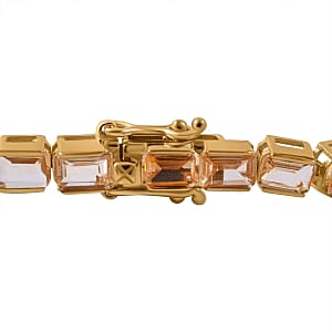 Brazilian Citrine 14.45 ctw Bracelet in 18K Vermeil Yellow Gold Over Sterling Silver (7.0 In)