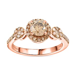 Luxoro 10K Rose Gold Pressure Set Natural Champagne Diamond Ring (Size 10.0) 1.00 ctw