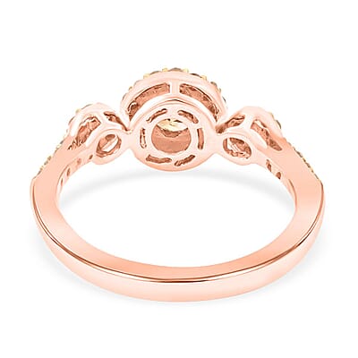 Luxoro 10K Rose Gold Pressure Set Natural Champagne Diamond Ring (Size 10.0) 1.00 ctw