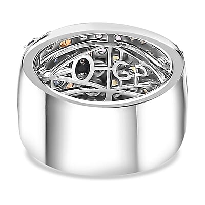GP Royal Art Deco Collection Multi Sapphire Ring in Platinum Over Sterling Silver (Size 10.0) 1.75 ctw