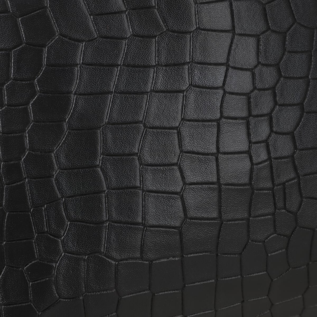 Black Croco Embossed Faux Leather Sling Bag image number 6
