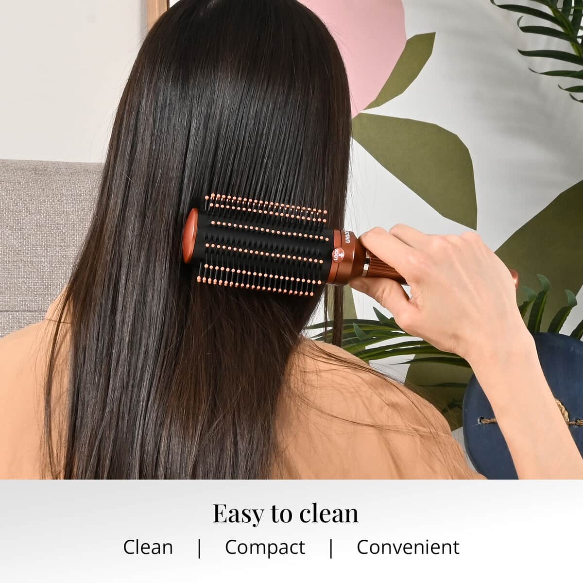 Neomi Detangler Hair Brush With Retractable Bristle Technology, Quick Clean Hair Comb For Loosening and Detangling - Brown (Patent Pending) image number 6