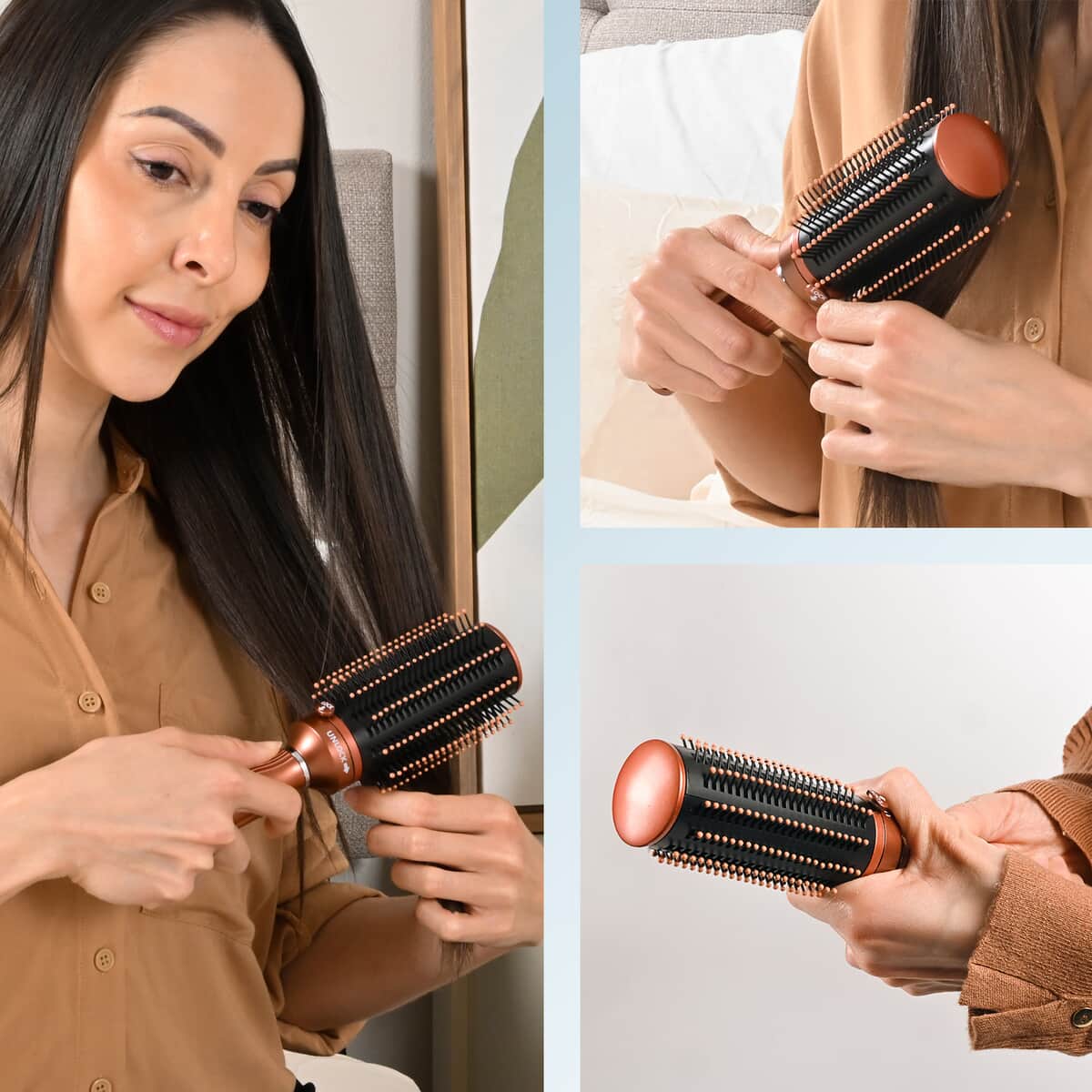 Neomi Detangler Hair Brush With Retractable Bristle Technology, Quick Clean Hair Comb For Loosening and Detangling - Brown (Patent Pending) image number 9