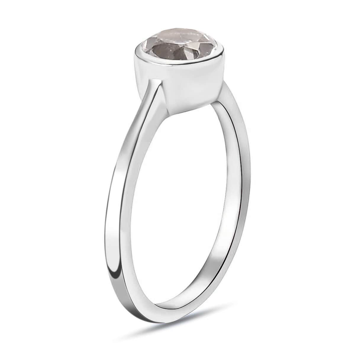 White Topaz Solitaire Ring in Platinum Over Sterling Silver (Size 5) 1.10 ctw image number 3