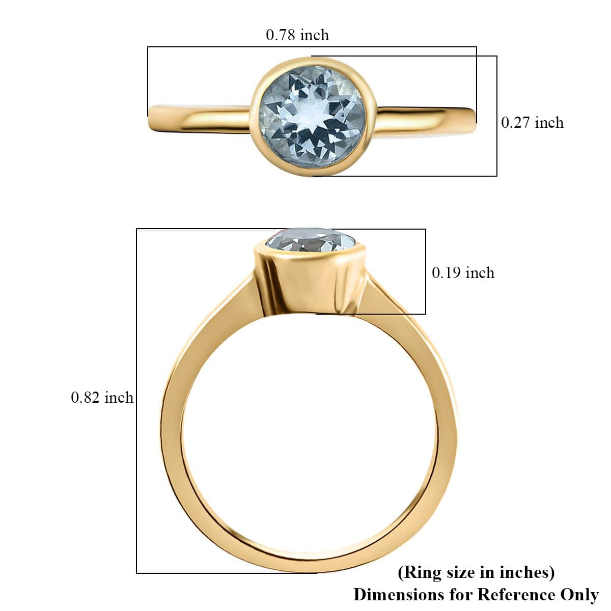 White Topaz Solitaire Ring in Vermeil Yellow Gold Over Sterling Silver (Size 7.0) 1.10 ctw image number 5