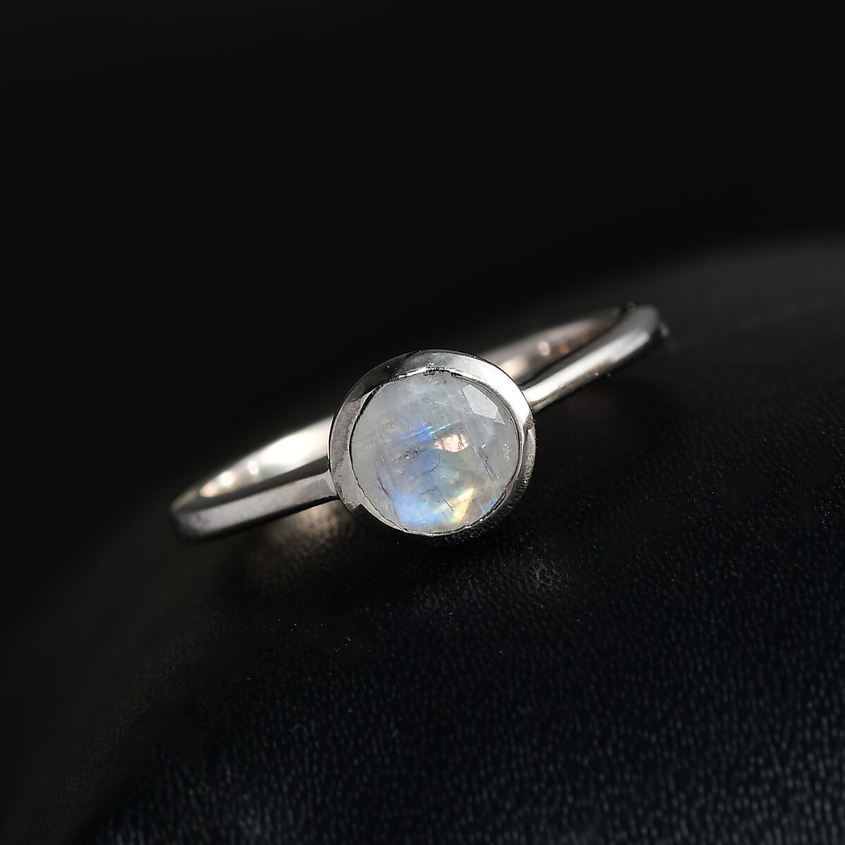 Rainbow Moonstone 0.85 ctw Ring in Platinum Over Sterling Silver (Size 5.0)  image number 2