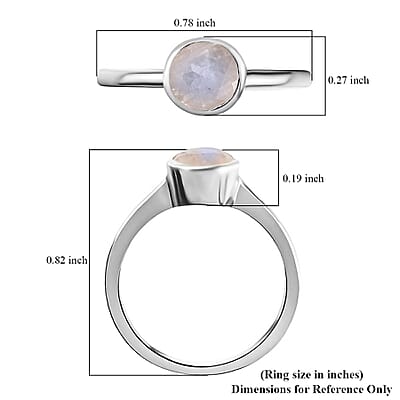 Rainbow Moonstone 0.85 ctw Ring in Platinum Over Sterling Silver (Size 5.0)