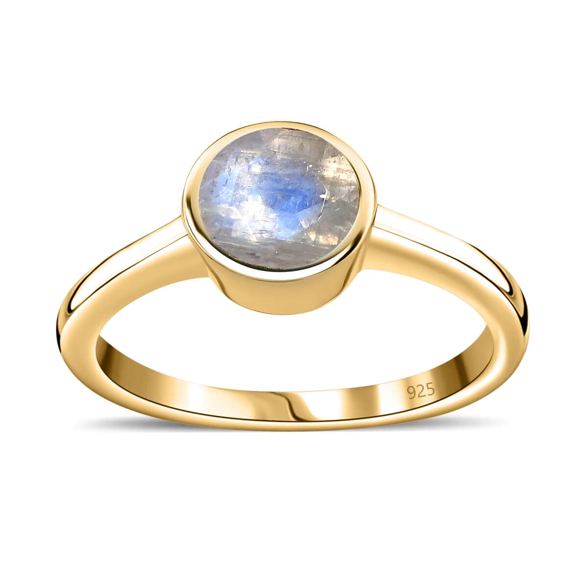 Rainbow Moonstone Solitaire Ring in Vermeil Yellow Gold Over Sterling Silver (Size 8.0) 0.85 ctw image number 0
