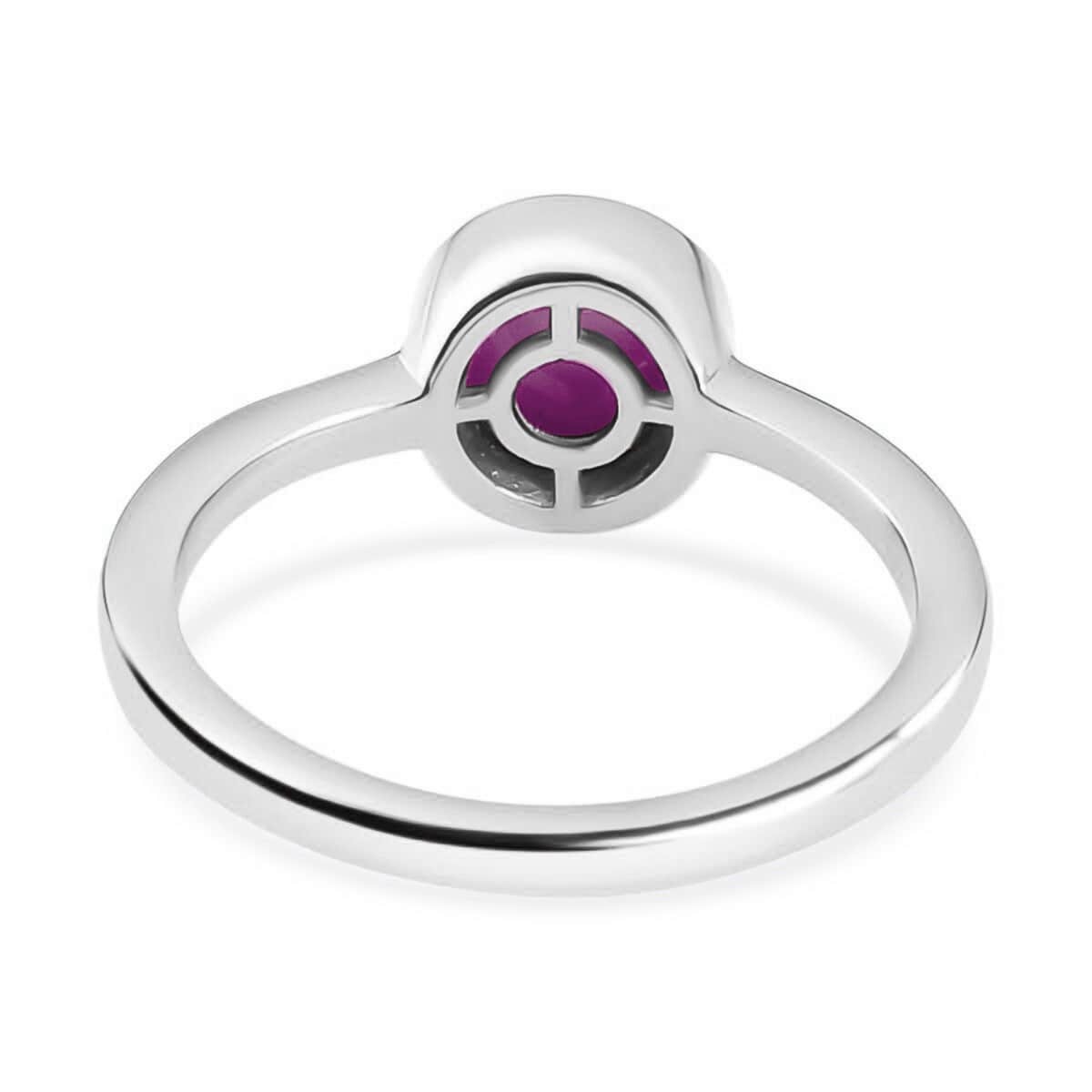 Niassa Ruby (FF) Solitaire Ring in Platinum Over Sterling Silver (Size 5.0) 1.25 ctw image number 4
