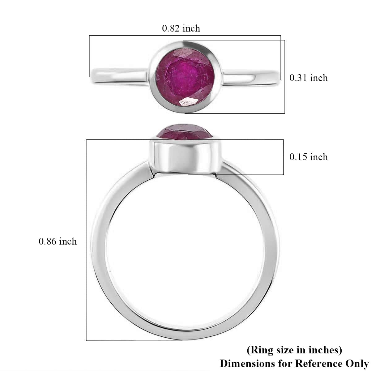 Niassa Ruby (FF) Solitaire Ring in Platinum Over Sterling Silver (Size 5.0) 1.25 ctw image number 5