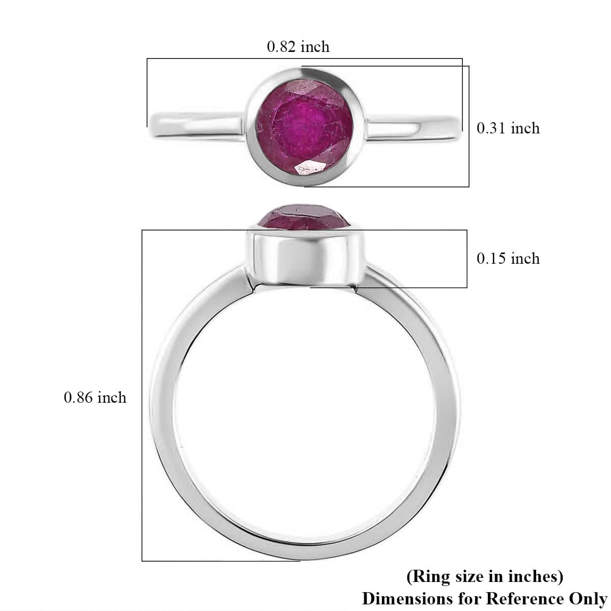 Niassa Ruby (FF) Solitaire Ring in Platinum Over Sterling Silver (Size 6.0) 1.25 ctw image number 5