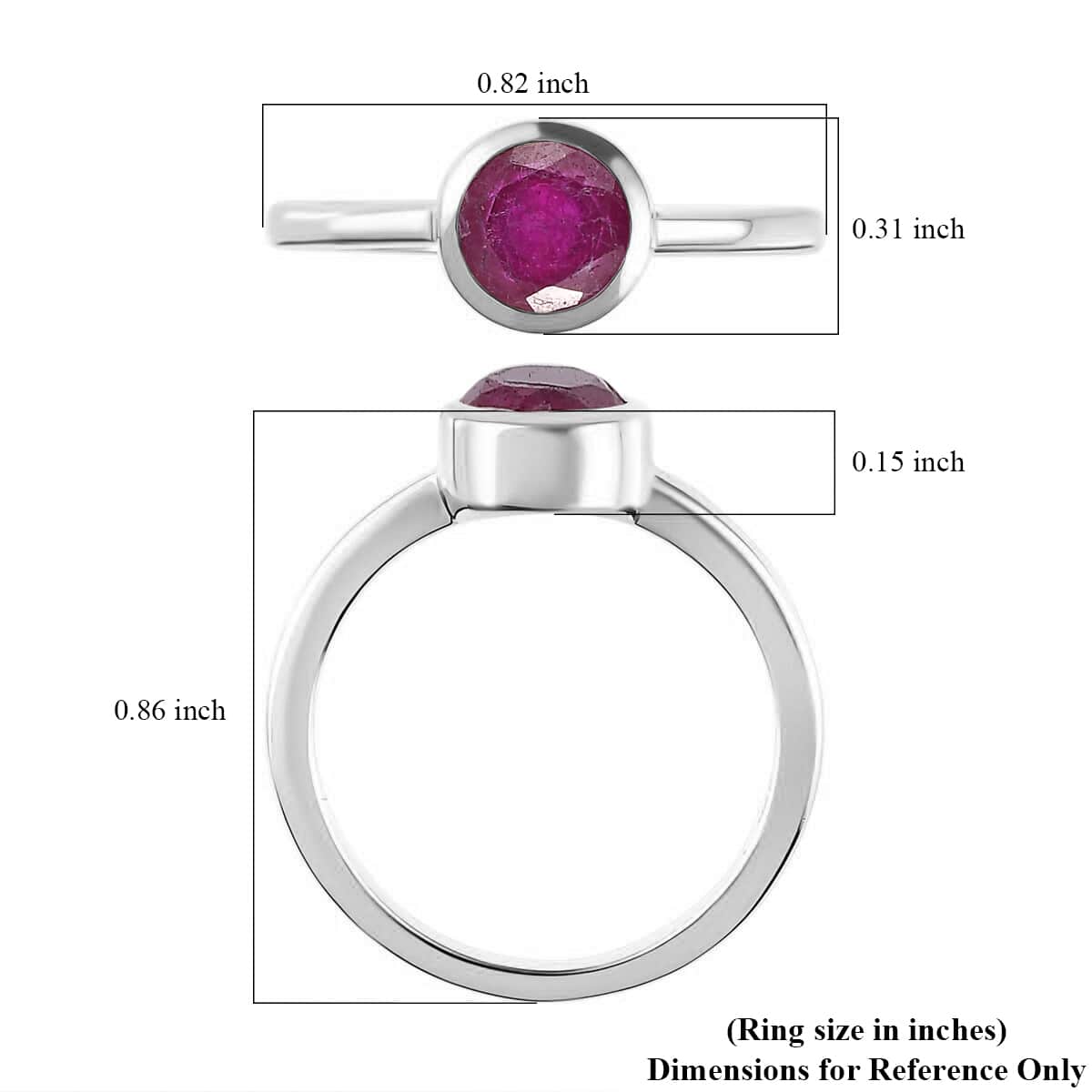 Niassa Ruby (FF) Solitaire Ring in Platinum Over Sterling Silver (Size 9.0) 1.25 ctw image number 5