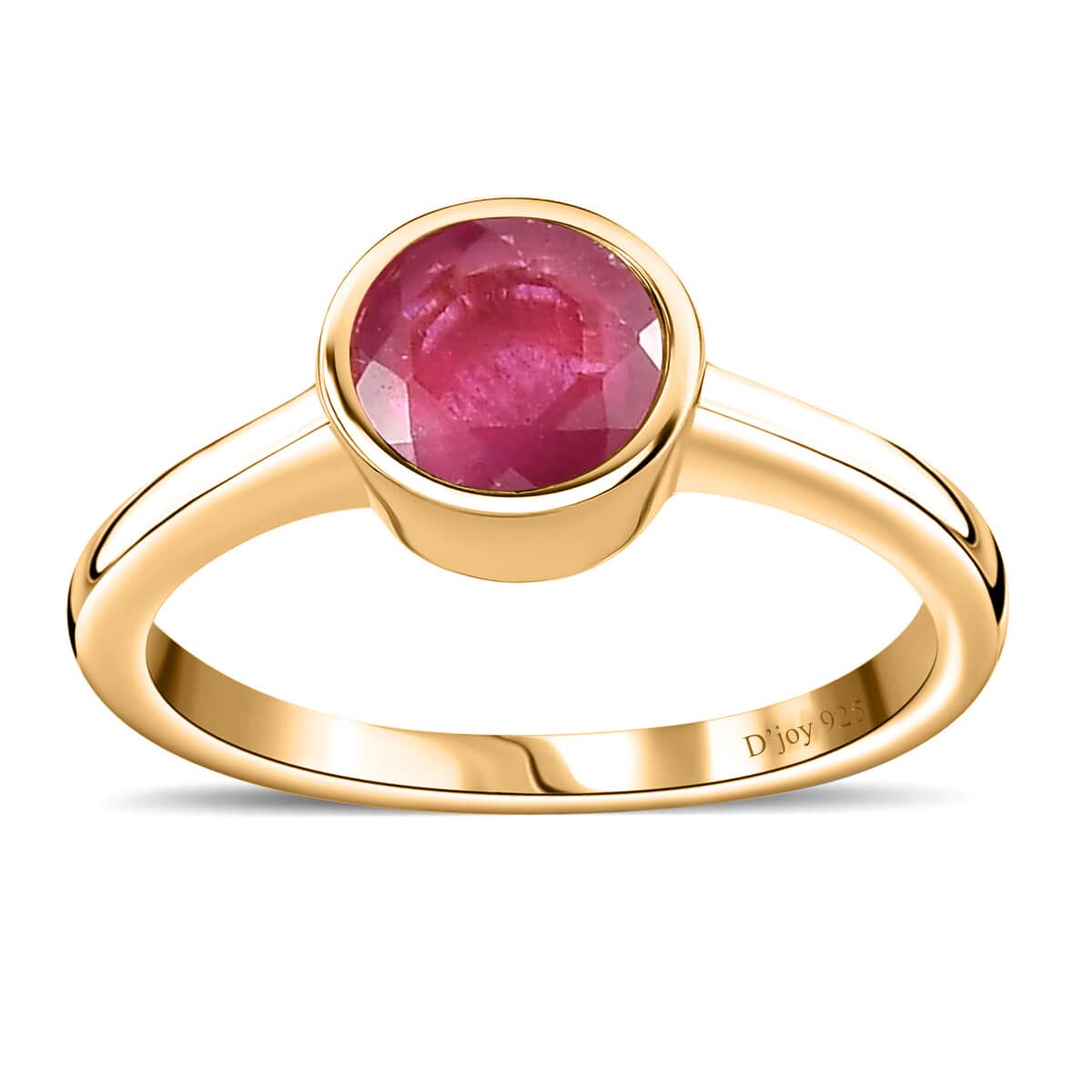 Niassa Ruby (FF) Solitaire Ring in Vermeil Yellow Gold Over Sterling Silver (Size 7.0) 1.25 ctw image number 0