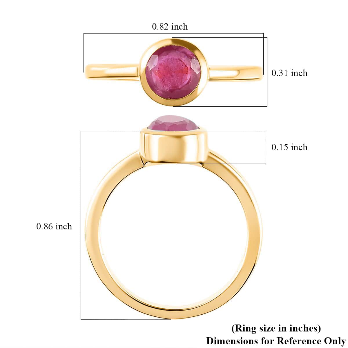 Niassa Ruby (FF) Solitaire Ring in Vermeil Yellow Gold Over Sterling Silver (Size 7.0) 1.25 ctw image number 5