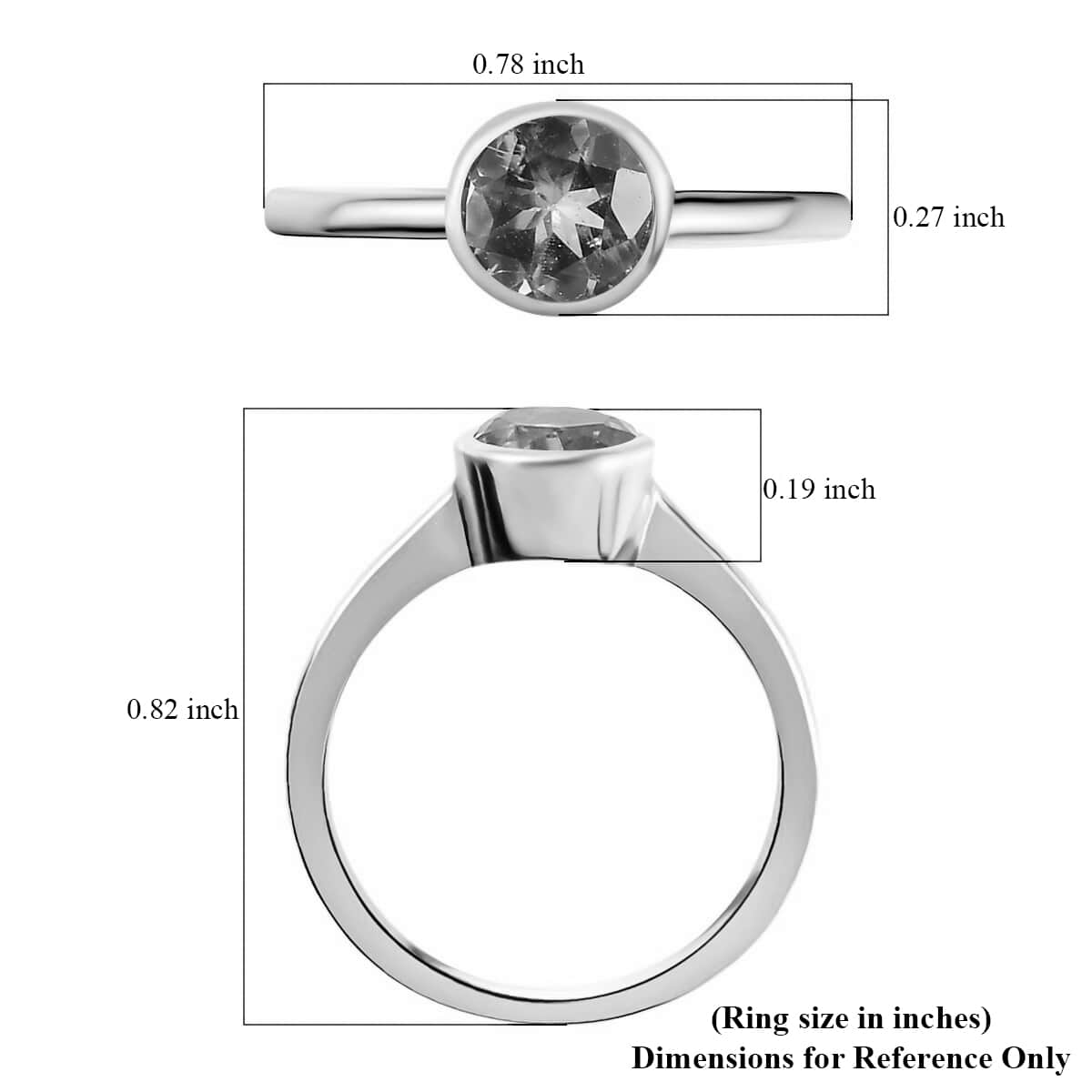 Peridot Solitaire Ring in Platinum Over Sterling Silver (Size 8.0) 0.85 ctw image number 5