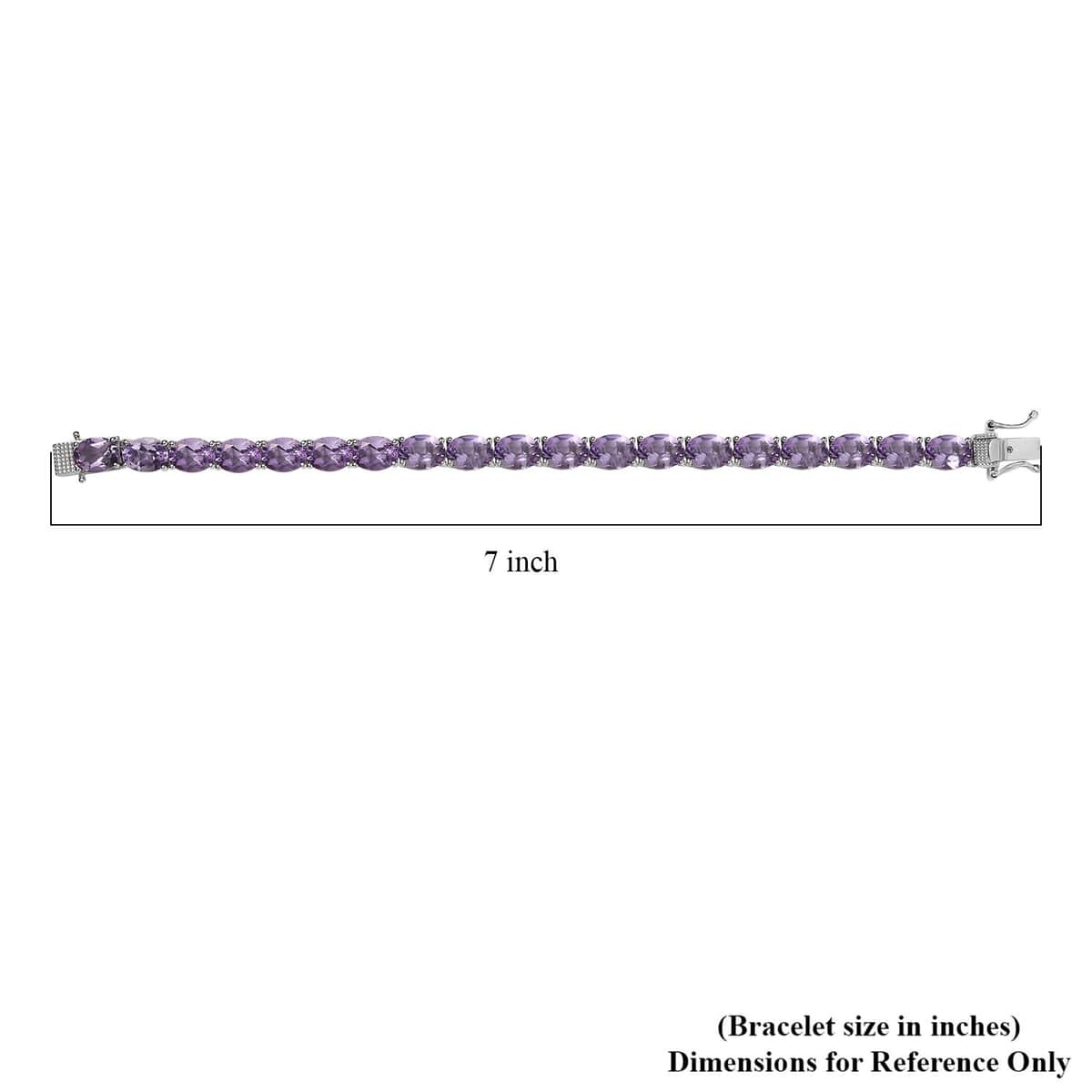 Premium Rose De France Amethyst Tennis Bracelet in Platinum Over Sterling Silver (6.50 In) 21.25 ctw image number 4