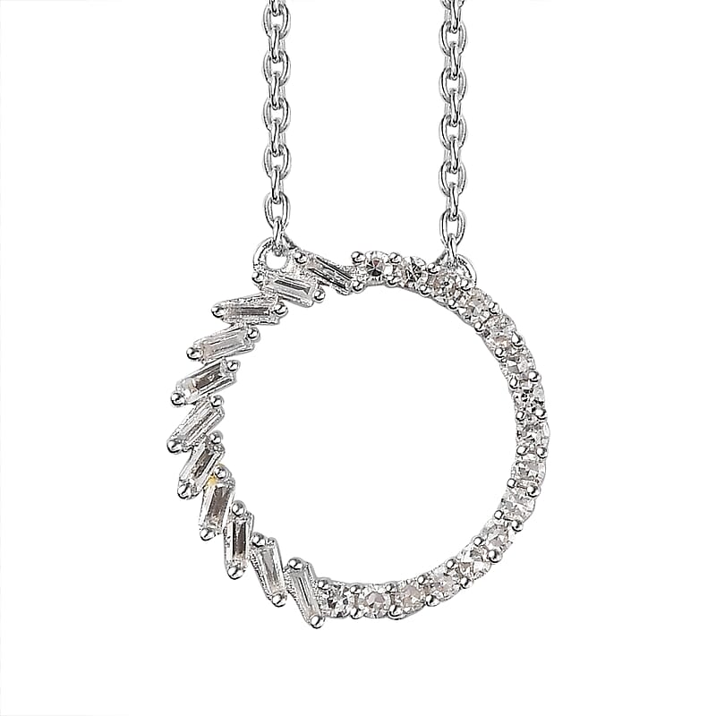 Diamond G-H SI 0.25 ctw Necklace in Rhodium Over Sterling Silver 20 Inches