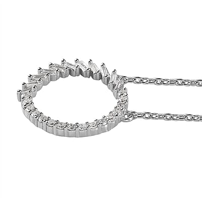 Diamond G-H SI 0.25 ctw Necklace in Rhodium Over Sterling Silver 20 Inches