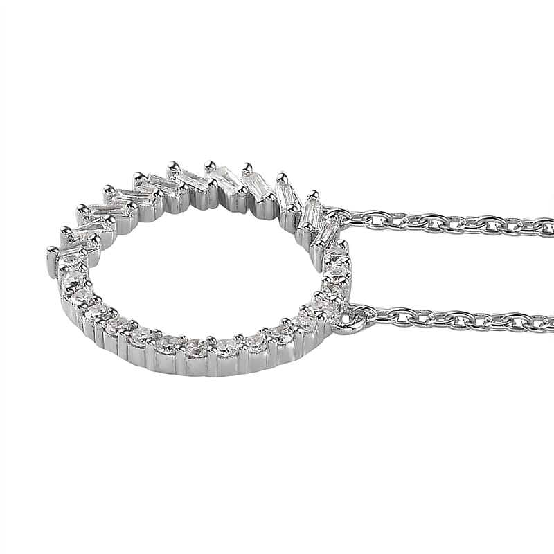 Diamond G-H SI 0.25 ctw Necklace in Rhodium Over Sterling Silver 20 Inches