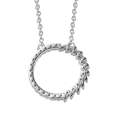 Diamond G-H SI 0.25 ctw Necklace in Rhodium Over Sterling Silver 20 Inches