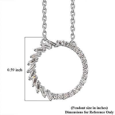 Diamond G-H SI 0.25 ctw Necklace in Rhodium Over Sterling Silver 20 Inches