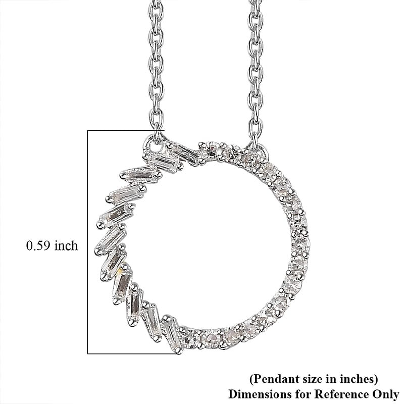 Diamond G-H SI 0.25 ctw Necklace in Rhodium Over Sterling Silver 20 Inches
