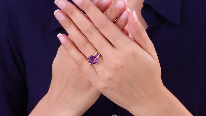 Premium Moroccan Amethyst and Multi Gemstone Ring in Vermeil Yellow Gold Over Sterling Silver (Size 10.0) 5.30 ctw