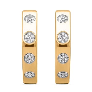 White Diamond P 0.24 ctw Earring in Vermeil YG Over Sterling Silver