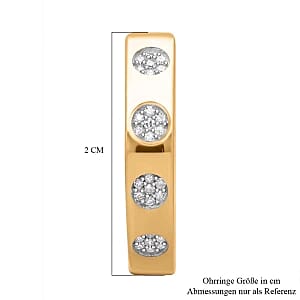 White Diamond P 0.24 ctw Earring in Vermeil YG Over Sterling Silver